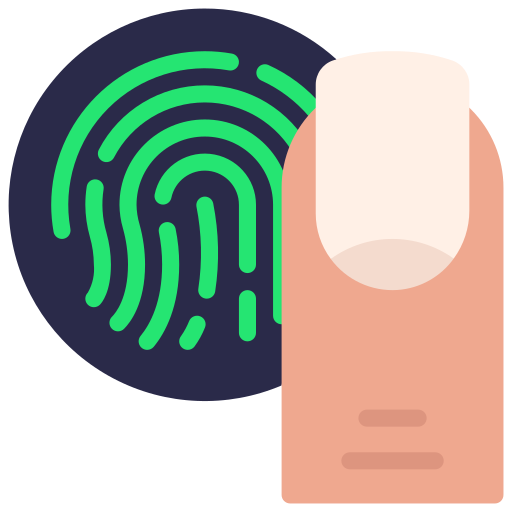 Touch id Juicy Fish Flat icon