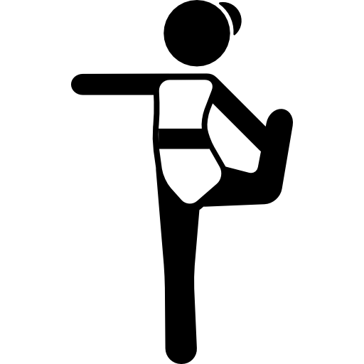 Girl Stretching Arm and bending leg  icon