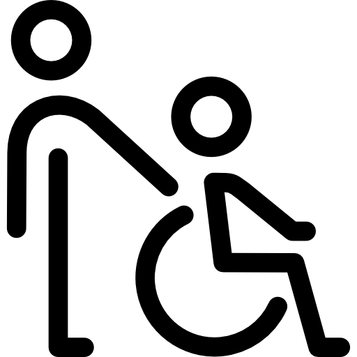 cuidando a las personas discapacitadas Special Lineal icono