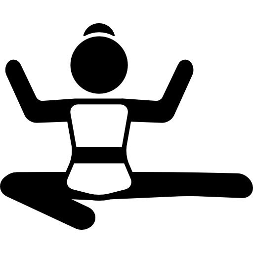 Девушка сидит на полу с поднятыми руками  иконка