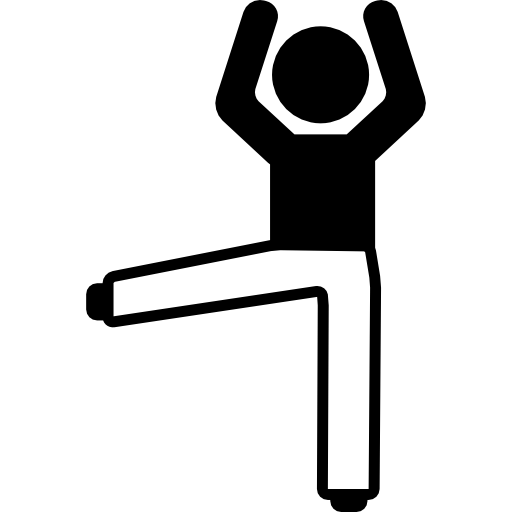 Man Standing Up Stretching Leg  icon