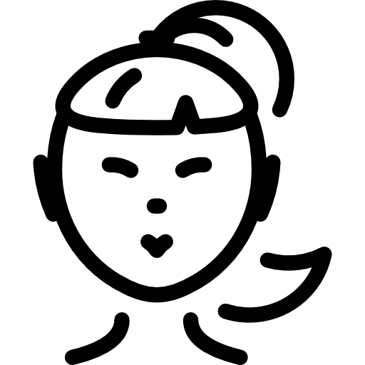 cabeza de mujer con cola de caballo Special Lineal icono