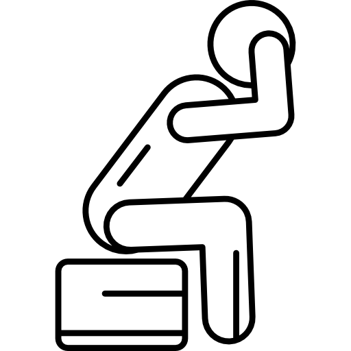 mężczyzna siedzi z bólem głowy Others Ultrathin ikona