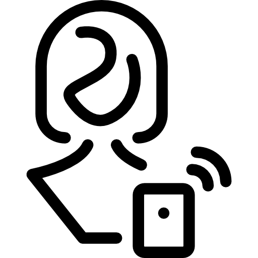 mujer usuaria de dispositivo Special Lineal icono