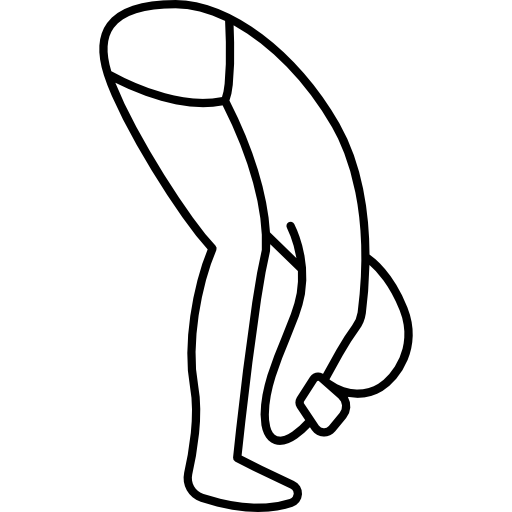 hombre flexionando la cintura a los pies  icono