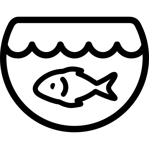 małe akwarium z rybami  ikona