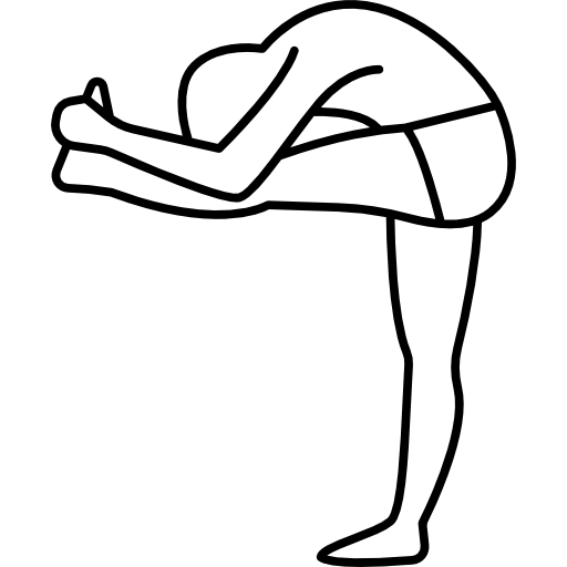 Man Stretching Left Leg and Bending Waist  icon
