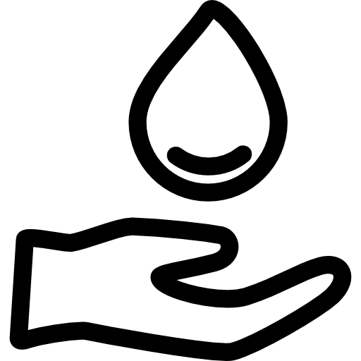 ręka i kropla wody  ikona