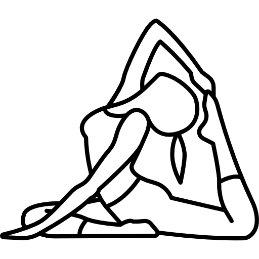 床で体を伸ばす女性  icon