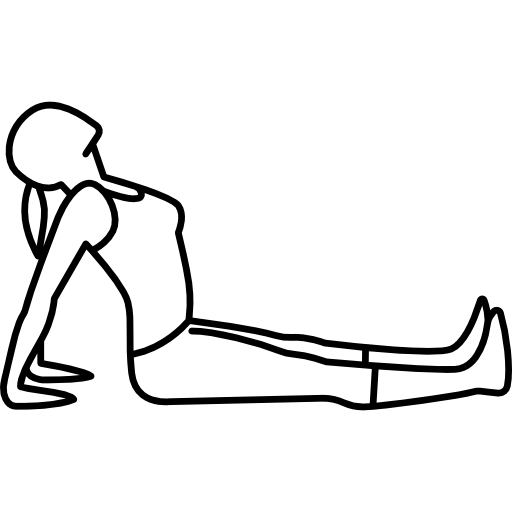 Woman Sitting On the Floor Stretching Head  icon