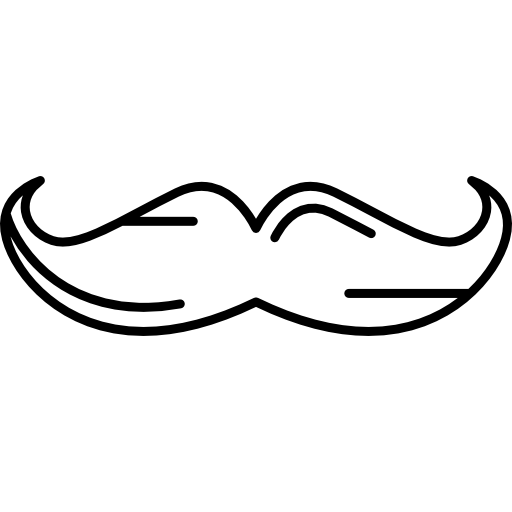 bigote grande Hand Drawn Black icono