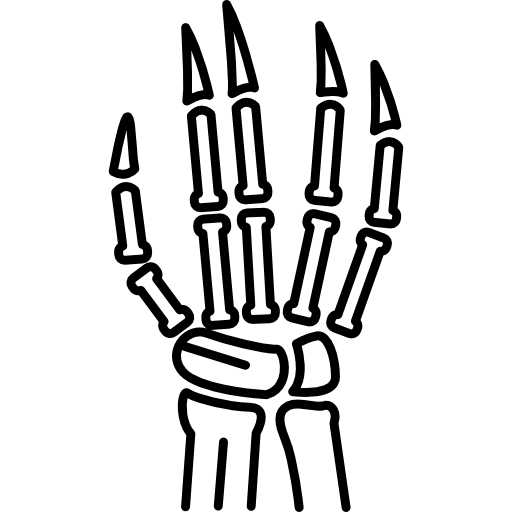 os de la main Hand Drawn Black Icône