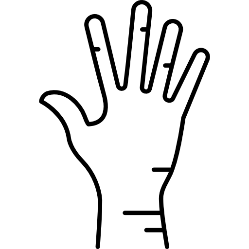 męska ręka Hand Drawn Black ikona