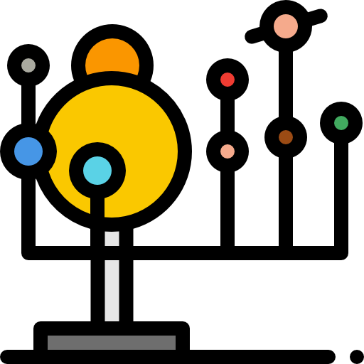 sistema solar Detailed Rounded Lineal color icono