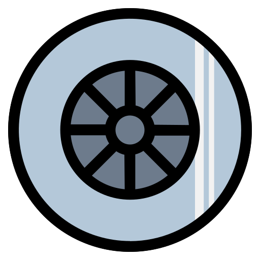 타이어 휠 Generic Outline Color icon