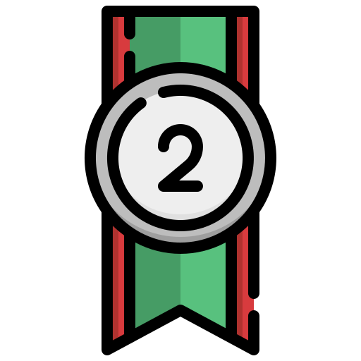 medalla de plata Generic Outline Color icono