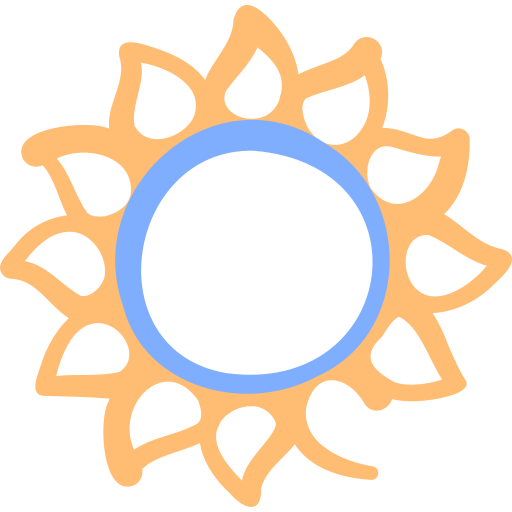 zonnebloem Basic Hand Drawn Color icoon