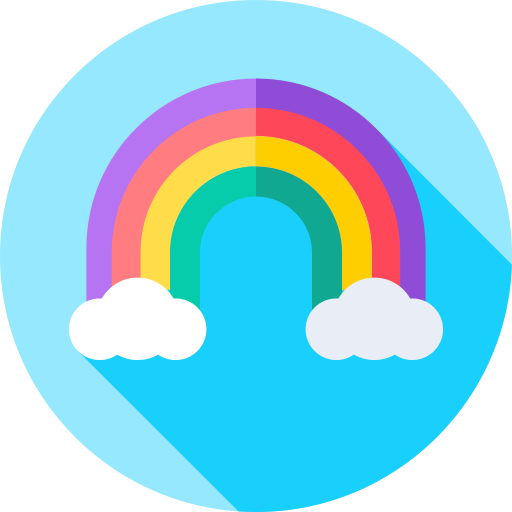 arco iris Flat Circular Flat icono