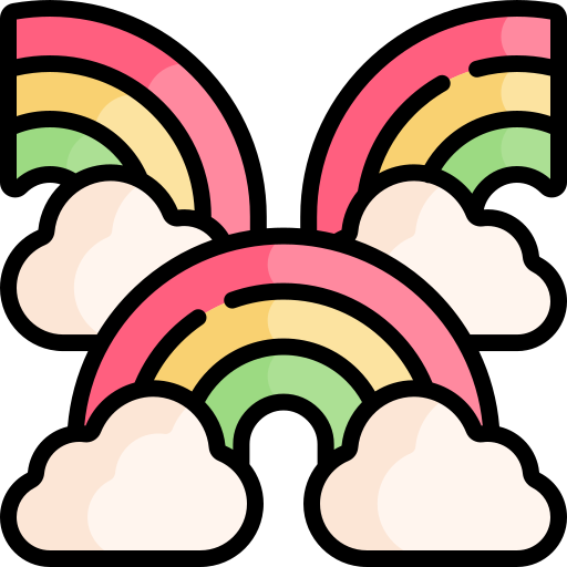 arco iris Kawaii Lineal color icono