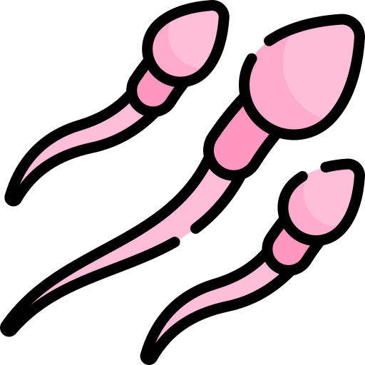 sperma Kawaii Lineal color icona