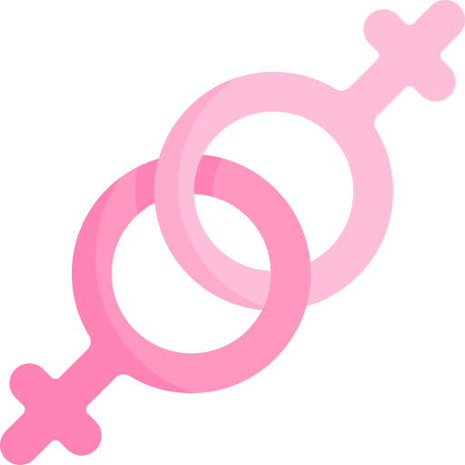 lesbianas Kawaii Flat icono