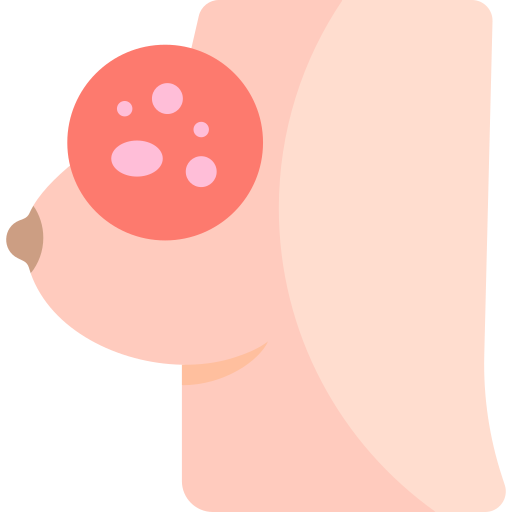 tumore al seno Kawaii Flat icona