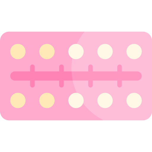 pillole contraccettive Kawaii Flat icona