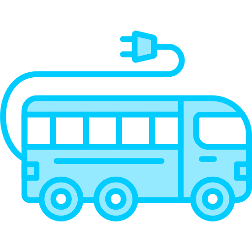 Ônibus elétrico Generic Blue Ícone