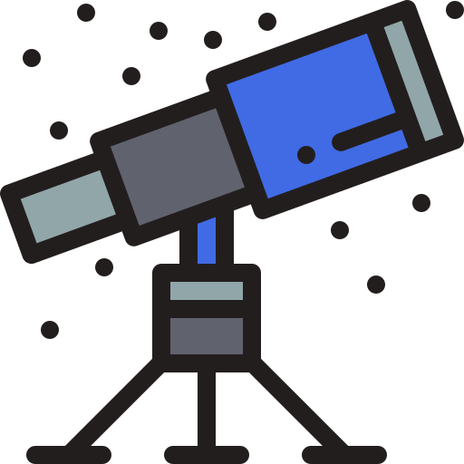望遠鏡 Detailed Rounded Lineal color icon