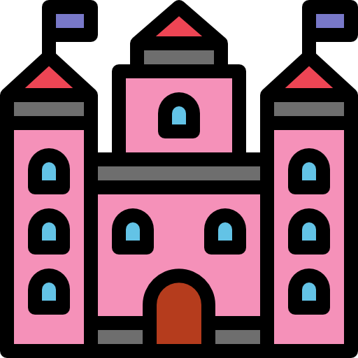 城 Detailed Rounded Lineal color icon