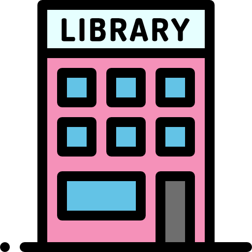 図書館 Detailed Rounded Lineal color icon