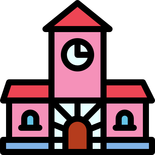 町役場 Detailed Rounded Lineal color icon
