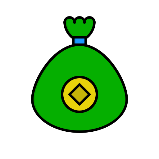 torba z pieniędzmi Generic Outline Color ikona