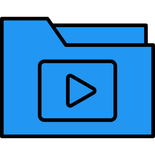 Папка с видео Generic Outline Color иконка