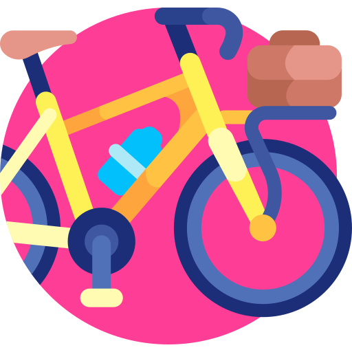 bicicleta de paseo Detailed Flat Circular Flat icono
