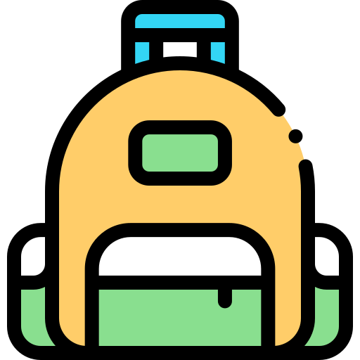 bolsa para la escuela Detailed Rounded Lineal color icono