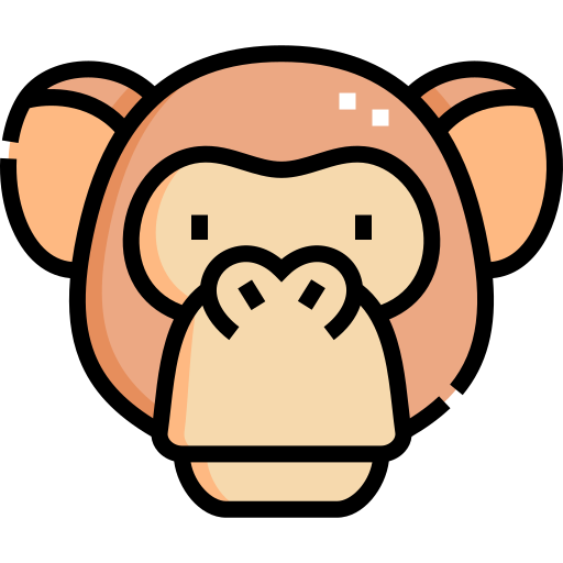 Chimpanzee Detailed Straight Lineal color icon