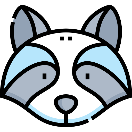 Raccoon Detailed Straight Lineal color icon