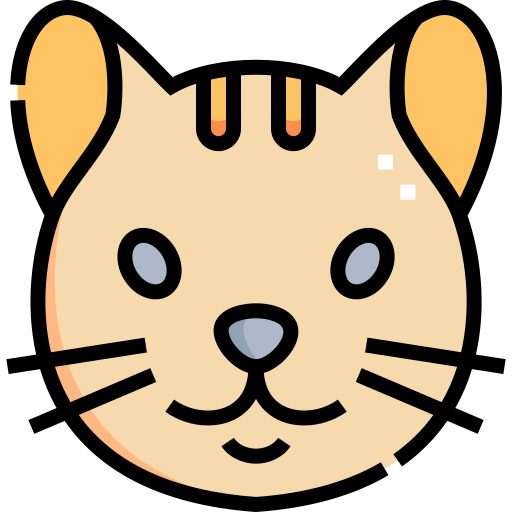 Cat Detailed Straight Lineal color icon