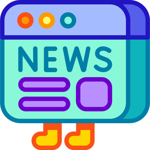 noticias Retro Neon Lineal color icono