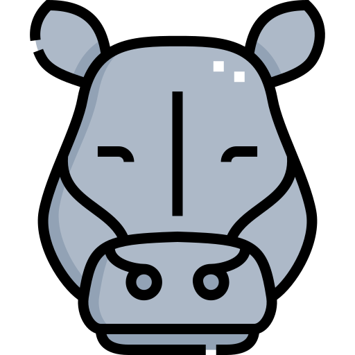 nijlpaard Detailed Straight Lineal color icoon