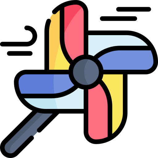 Pinwheel Kawaii Lineal color icon