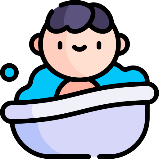 baño Kawaii Lineal color icono
