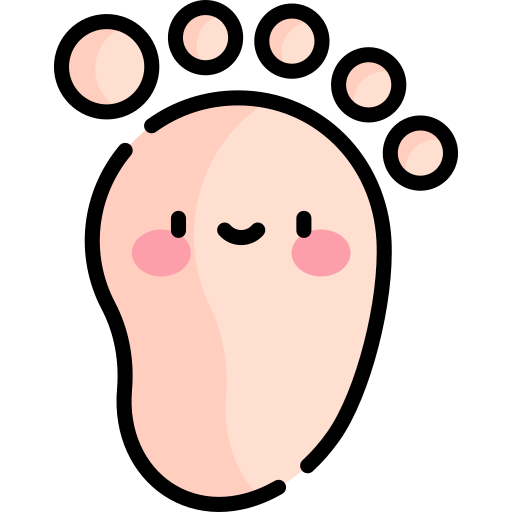 pies de bebe Kawaii Lineal color icono