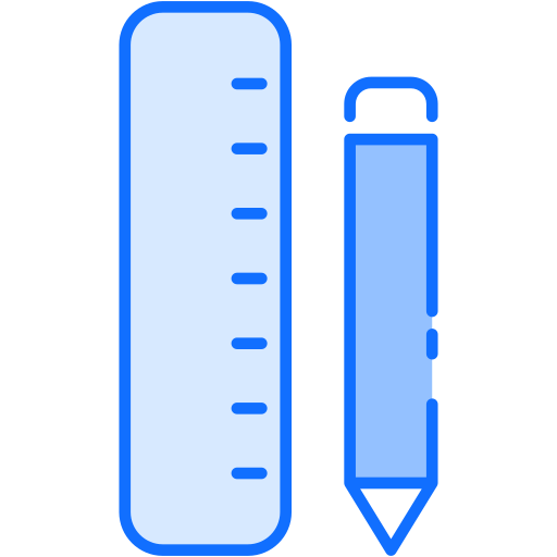 matita e righello Generic Blue icona