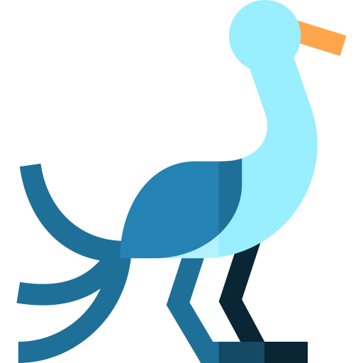 niebieski żuraw Basic Straight Flat ikona