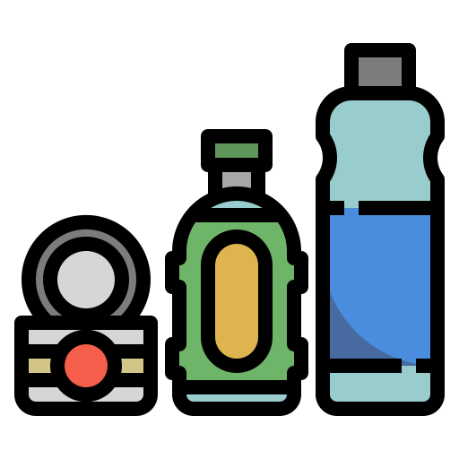 bottiglia riutilizzabile Generic Outline Color icona