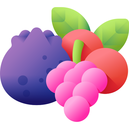 frutti di bosco 3D Color icona