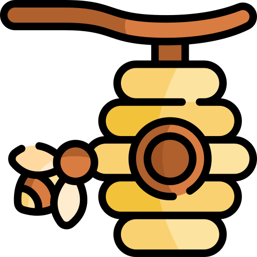 colmena Kawaii Lineal color icono