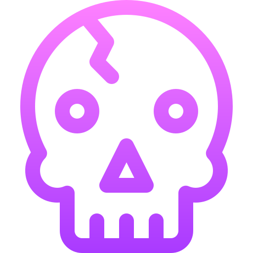 Skull Basic Gradient Lineal color icon